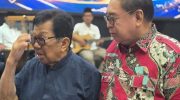 Ketua DPW Perindo Sulsel, Abdul Hayat Gani saat bersama Founder Basowa Group, Aksa Mahmud di acara Mubes KKDB, Hotel Aryaduta Makassar, Selasa, 24 Maret 2026. (Dok Netral.co.id)