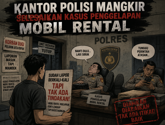 Penanganan kasus dugaan penipuan dan penggelapan mobil rental (Moren) yang ditangani Satreskrim Polres Gowa kini menuai sorotan tajam dari kalangan praktisi hukum Sulawesi Selatan. Sedikitnya 19 unit kendaraan yang diduga berkaitan dengan tindak pidana disebut telah diketahui keberadaannya, namun hingga kini belum juga dilakukan penyitaan oleh penyidik.