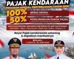 Pemerintah Provinsi Sulawesi Selatan memberikan keringanan bagi masyarakat yang masih memiliki tunggakan Pajak Kendaraan Bermotor (PKB) melalui program pembebasan denda 100 persen dan pengurangan pokok pajak hingga 50 persen.
