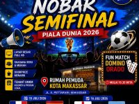 Moment 4 tahun Sekali, DPD KNPI Kota Makassar Gelar Nobar Melibatkan Elemen Masyarakat dan UMKM 33 DPD KNPI Kota Makassar sangat antusias menyaksikan laga laga akhir Piala Dunia 2026 yang saat ini telah memasuki babak semi final.