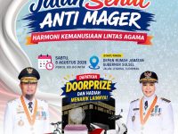 Pemerintah Provinsi Sulawesi Selatan bekerja sama dengan Forum Kemanusiaan Lintas Agama (FKLA) Sulawesi Selatan akan menggelar Jalan Sehat Anti Mager bertajuk “Harmoni Kemanusiaan Lintas Agama”.