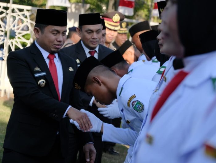 Calon Anggota Pasukan Pengibar Bendera Pusaka (Paskibraka) Tingkat Kota Parepare Tahun 2026 resmi dikukuhkan. Pengukuhan berlangsung di halaman Rumah Jabatan Wali Kota Parepare, Sabtu (15/8/2026).