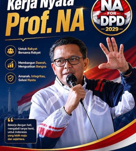 Poster Prof NA for DPD 2029 Tuai Dukungan Warganet di Media Sosial 13 Poster bertajuk Kerja Nyata Prof. Nurdin Abdullah dengan logo NA for DPD 2029