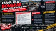 Koalisi Aktivis Revolusi Mahasiswa (KARMA) Sulawesi Selatan mendesak Polres Wajo dan Dinas Energi dan Sumber Daya Mineral (ESDM) Sulawesi Selatan menelusuri dugaan persoalan legalitas kegiatan pertambangan pasir dan batuan di sejumlah wilayah Kabupaten Wajo.