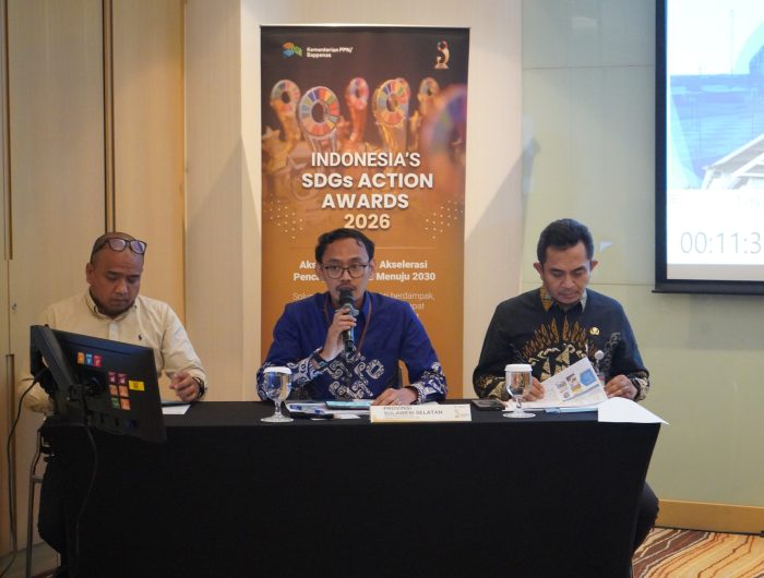 Pemerintah Provinsi Sulawesi Selatan mengikuti wawancara final lima besar Indonesia’s SDGs Action Awards 2026 melalui inovasi Apartemen Ikan, yang mengintegrasikan rehabilitasi habitat laut, peningkatan produktivitas perikanan, dan penguatan ekonomi nelayan untuk mendukung pembangunan kelautan yang inklusif dan berkelanjutan.